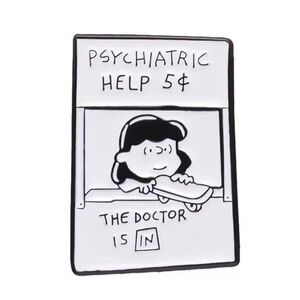 Lucy's Psychiatry Booth Enamel Pin Charlie Brown Pin, Lucy van Pelt